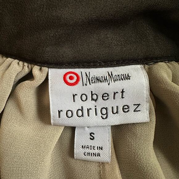 Neiman Marcus Robert Rodriguez Black Tan Ruffle Blouse Regal Victorian Medieval - Picture 3 of 6